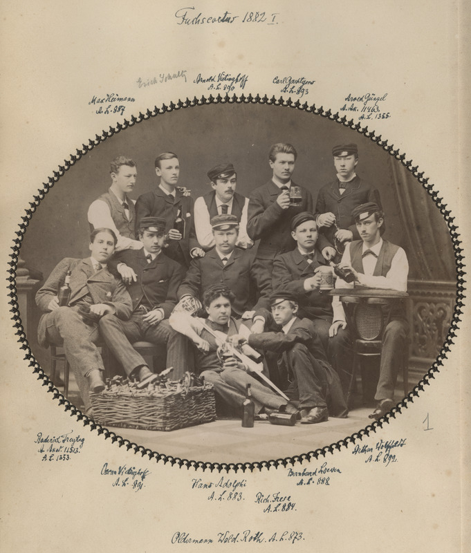 Korporatsiooni "Livonia" 1882. a rebascoetus koos oldermaniga, grupifoto