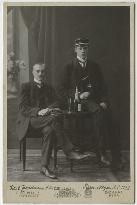 Korporatsiooni "Livonia" liikmed Pierre Meyer ja tema akadeemiline isa Karl von Zeddelmann