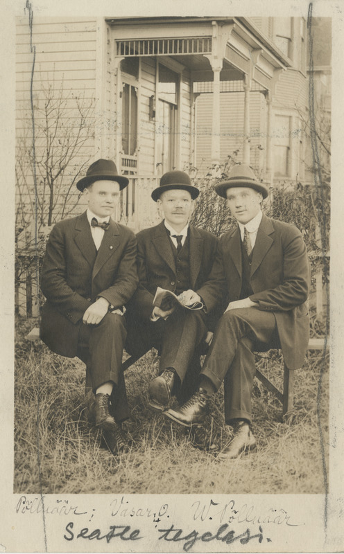 Seattle´i eestlased Põlluäär, O. Vasar ja V. Põlluäär.