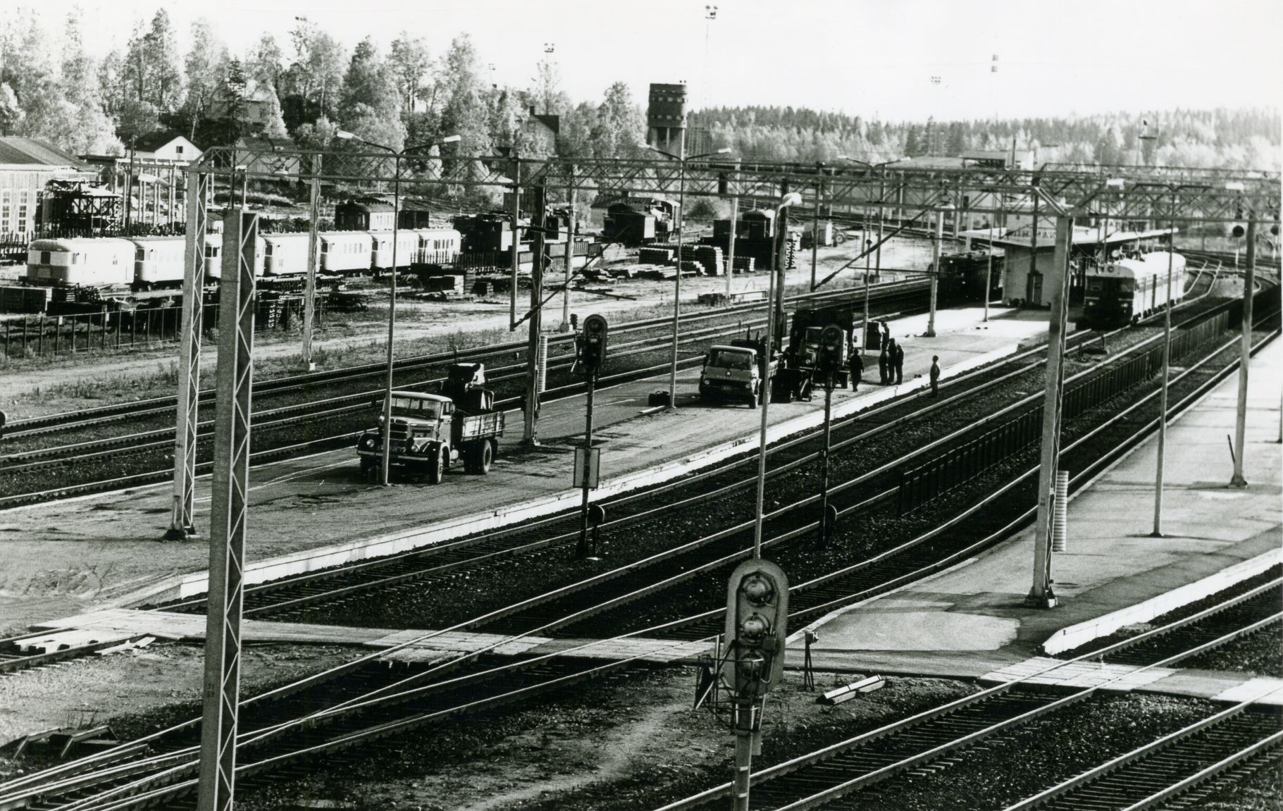 Ratapihaa etelän suuntaan 1970-luvulla. Kuva: Riihimäen kaupunginmuseo