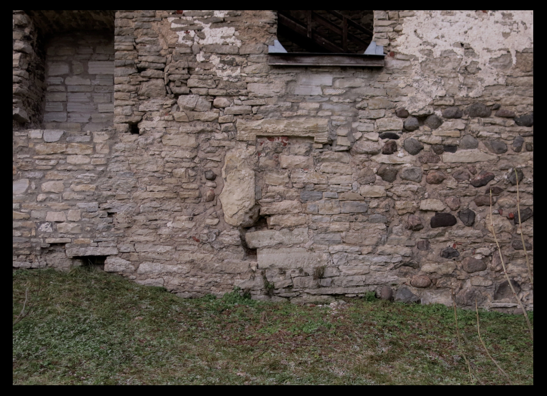 Haapsalu fortress. Part of the wall. (for example from the professor) rephoto