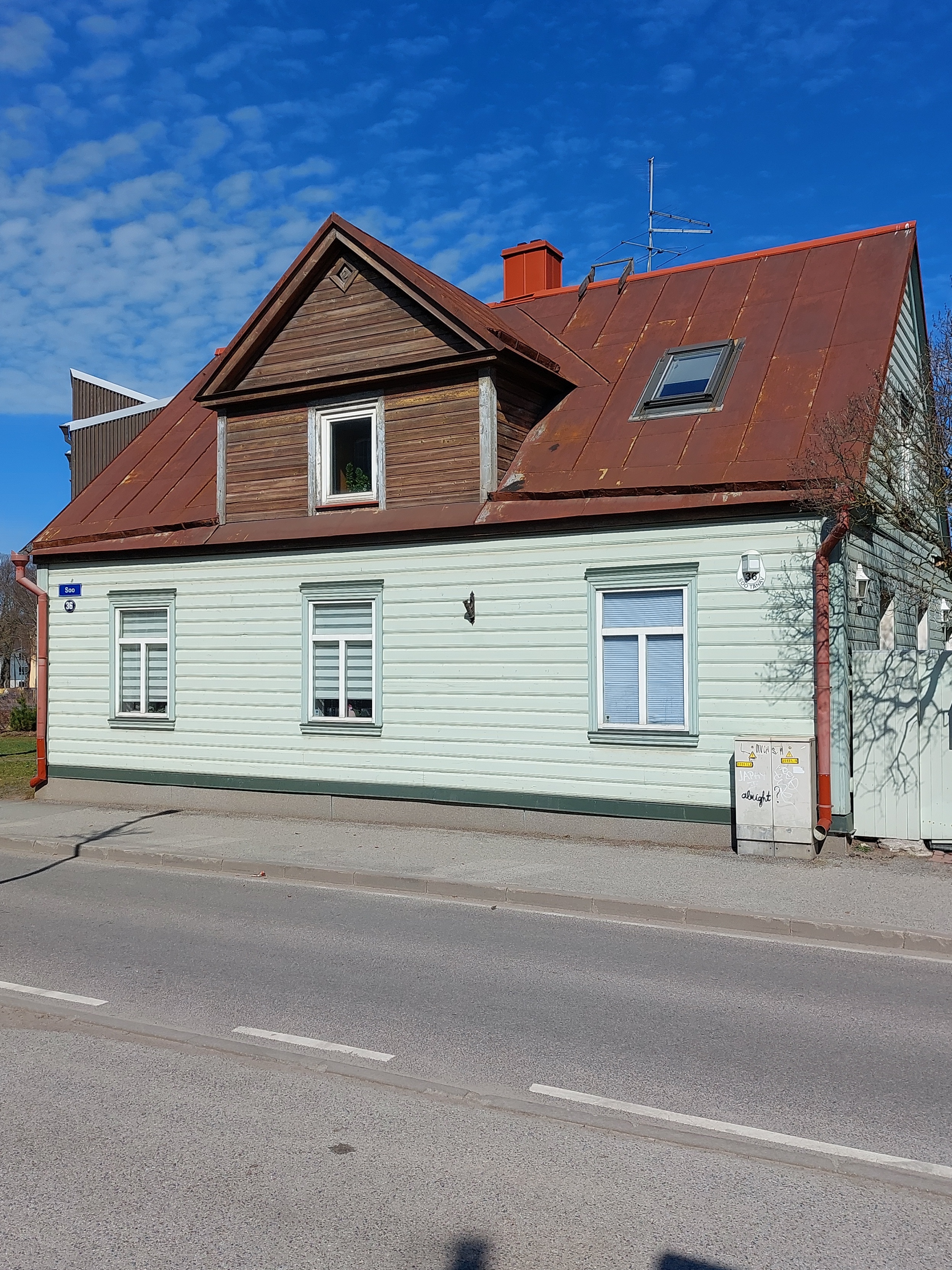 The new building with a memorial drawer built in m. J. Kalinin's residence in Harju county Tallinn Soo 36 rephoto