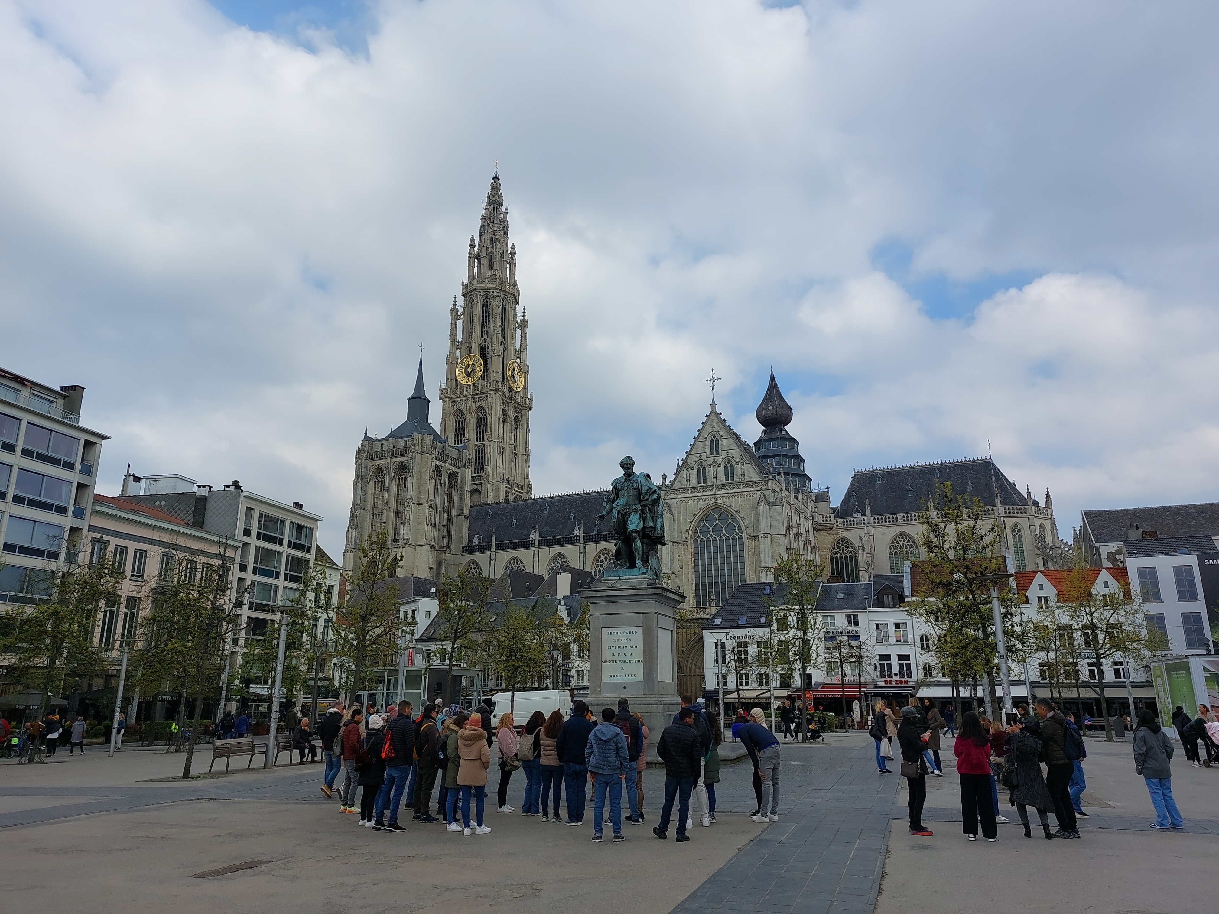 Place Verte and cathedral Antwerp Belgium rephoto
