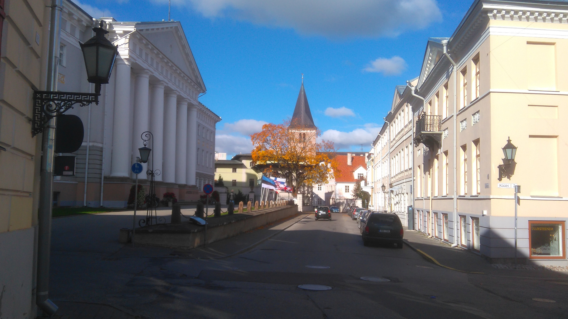 University of Tartu: main building and Jaan Church. Tartu, 1900-1910. rephoto