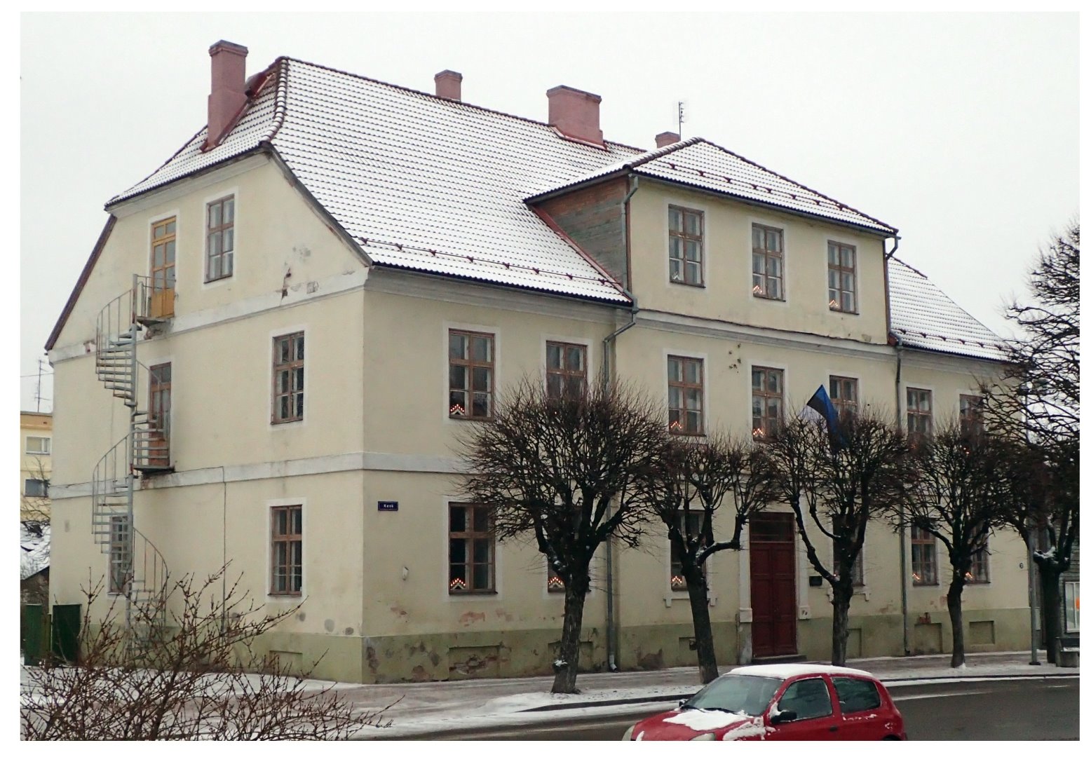 Valga Arve-Plaanindustehnikumi hoone Lenini (pr. Kesk) tänavas rephoto