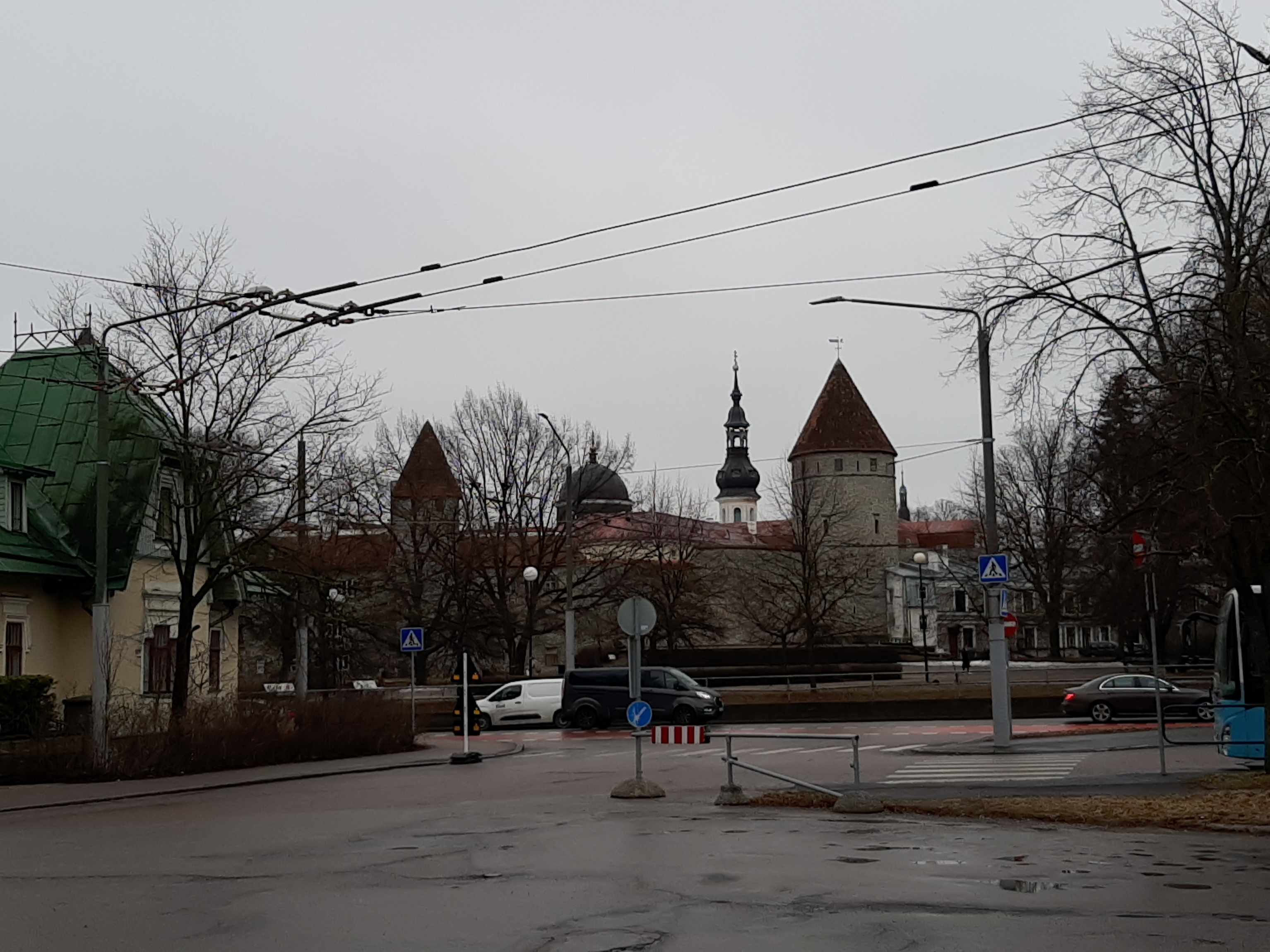 Tallinn. View of the Old Town from the Baltic Station rephoto