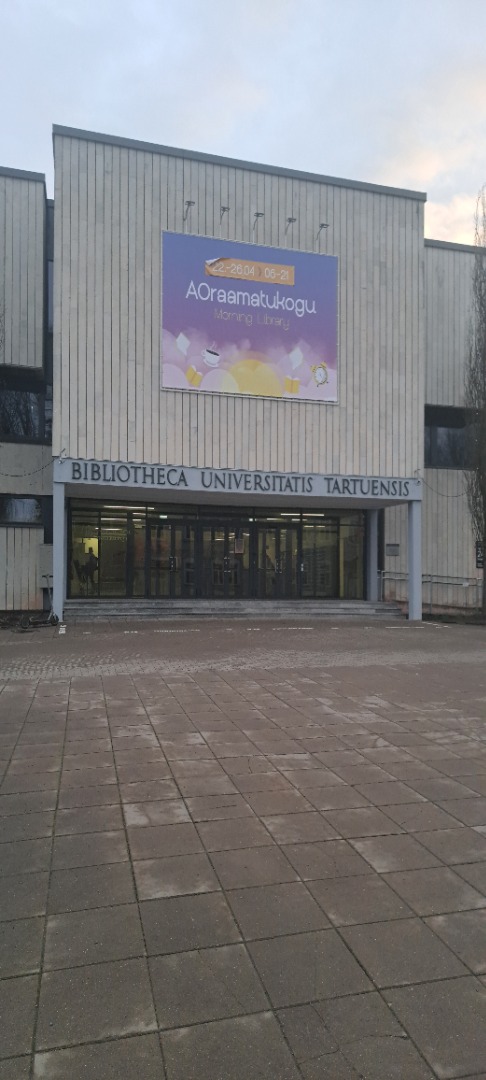 Tartu. New building of the University of Tartu library rephoto