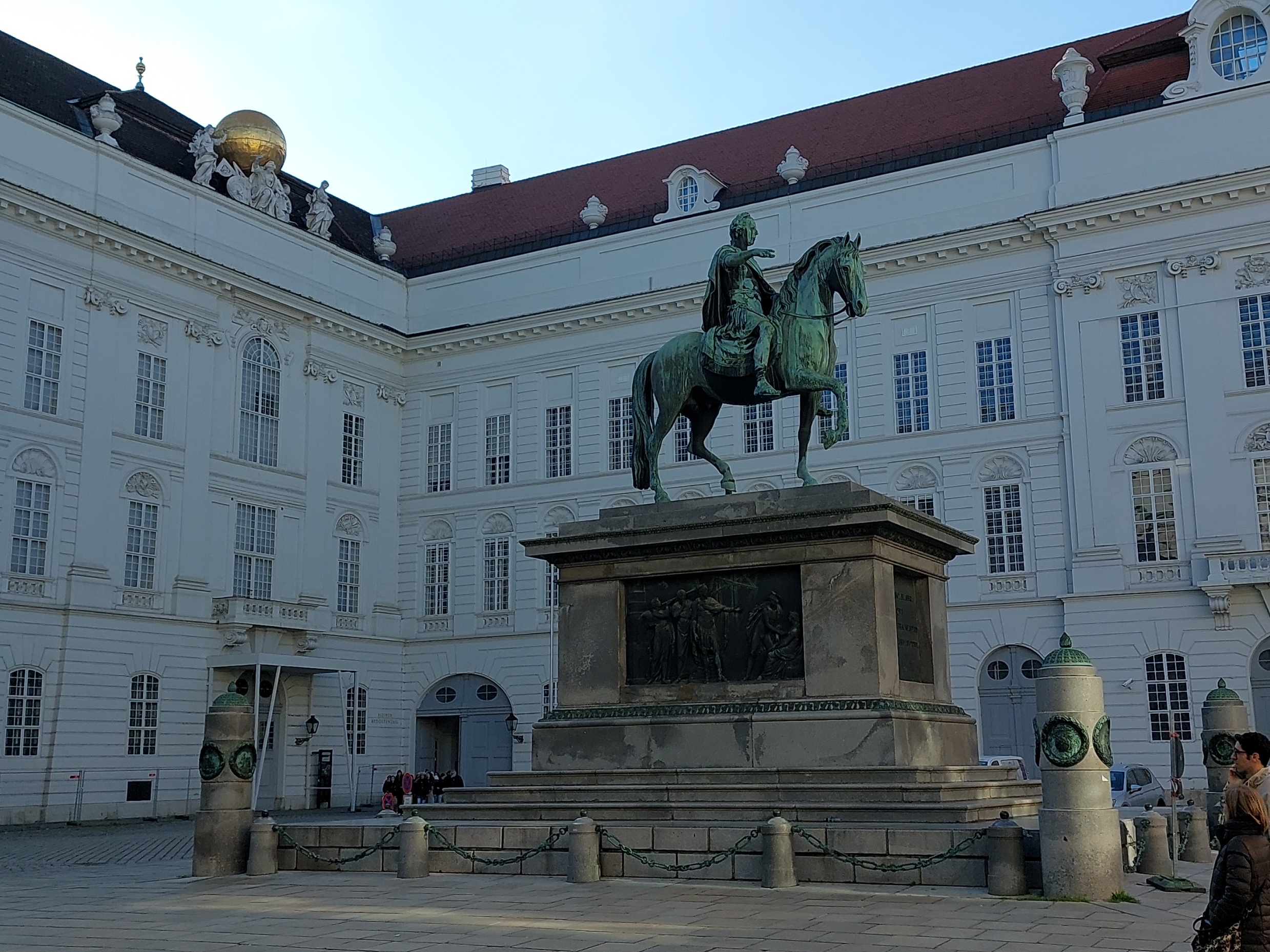 "Equestrian monument in an unidentified location" = Emperor Joseph II in the Josefsplatz, Vienna! rephoto