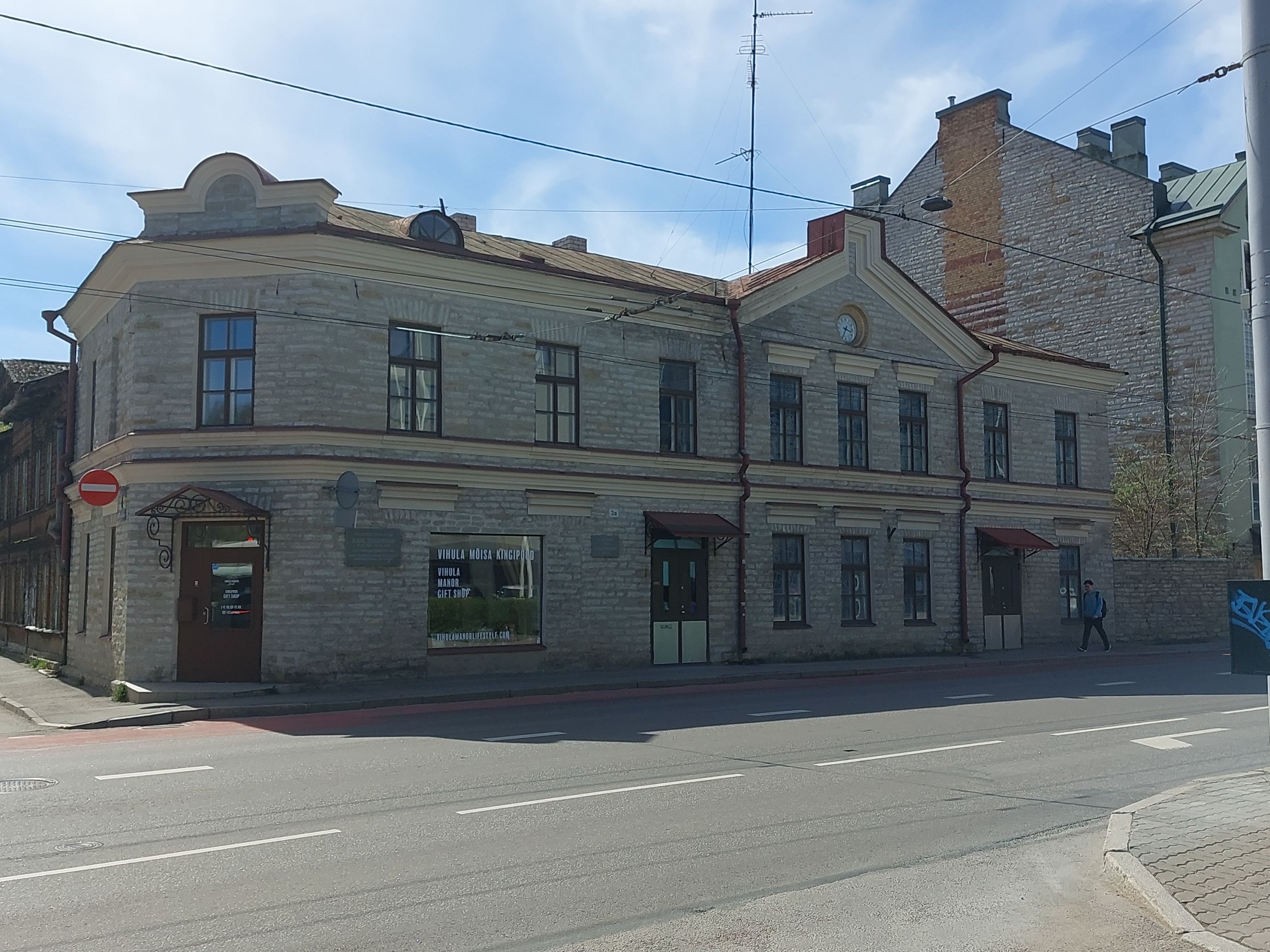 Double stone house Paldiski highway 3, shop "Mai" building. rephoto