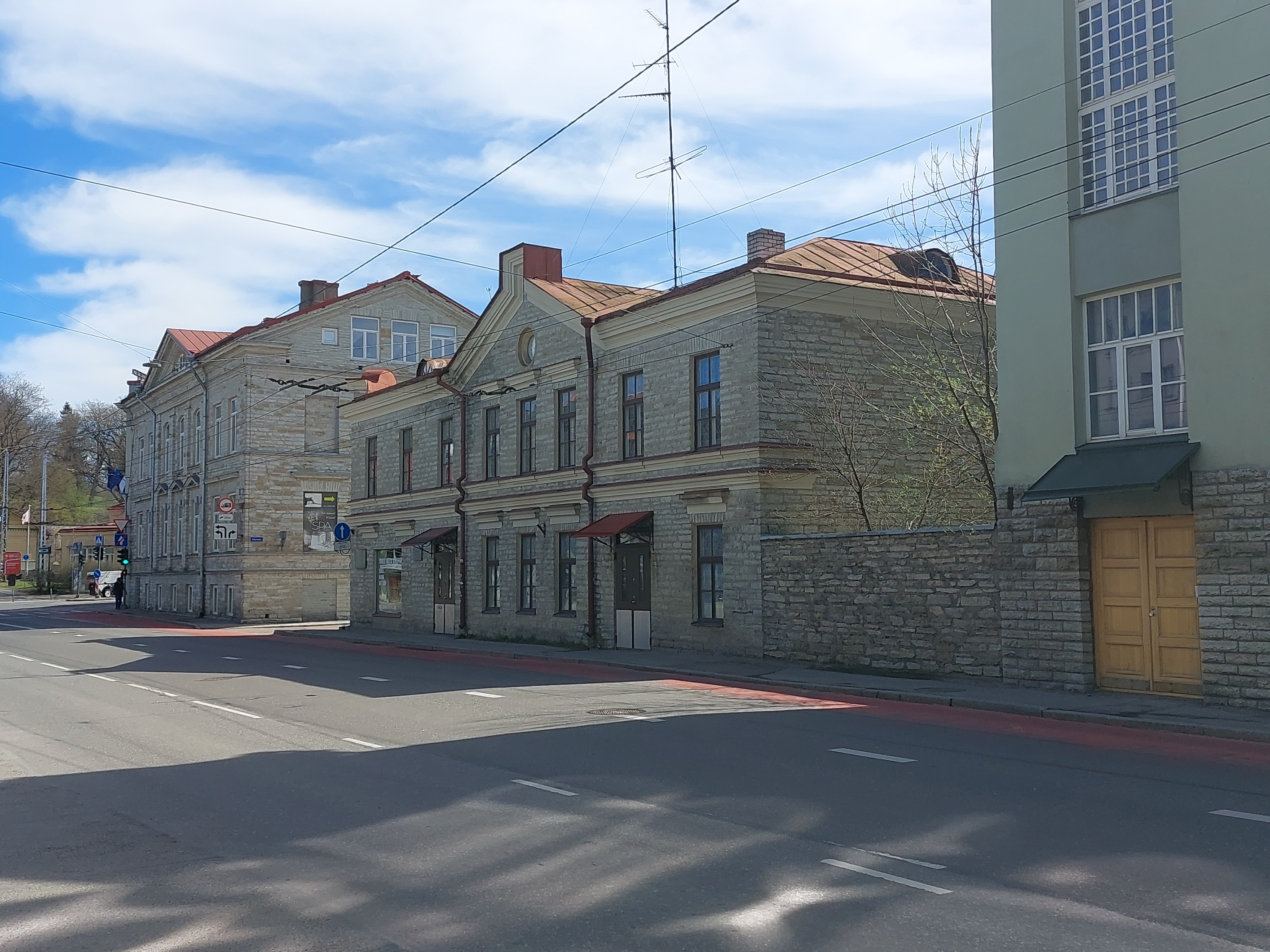 Double stone house Paldiski highway 3, shop "Mai" building. rephoto