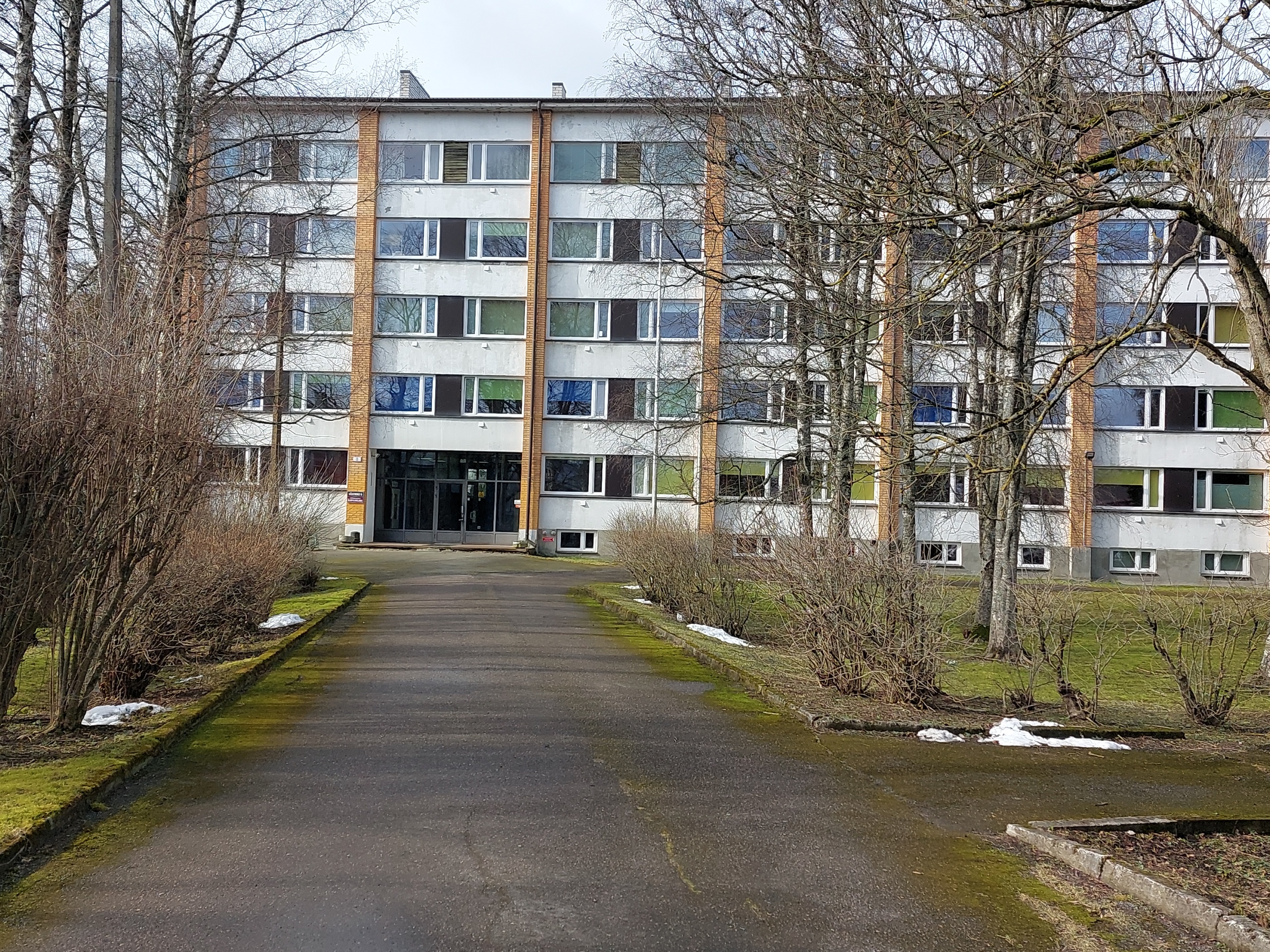 Vaade hoonele Västriku tänaval, kus viies toas asub Eesti Noorsoo Algatuskeskus. rephoto