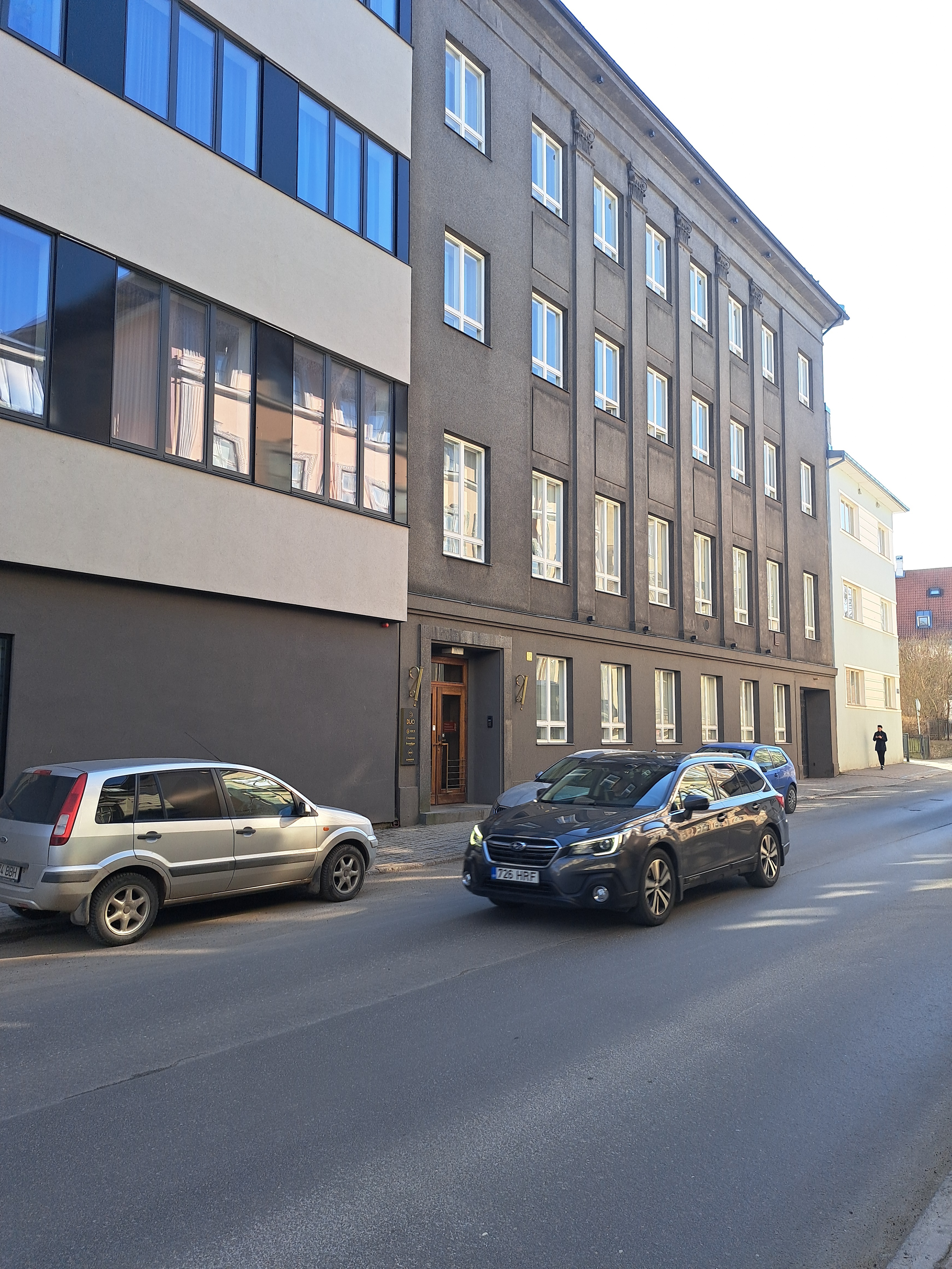 The building of the telephone station. rephoto