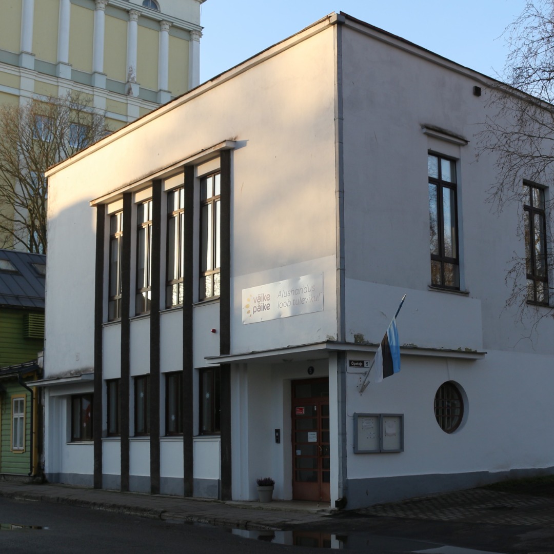 Maarja kiriku kogudusemaja Tartus, fassaadivaade. Arhitekt Nikolai Kusmin rephoto