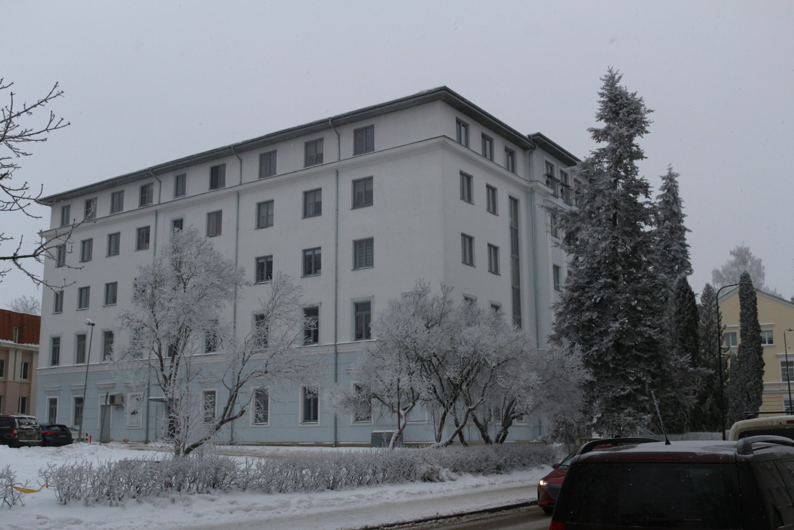 Tartu Riikliku Ülikooli ühiselamu Pälsoni tänavas. rephoto