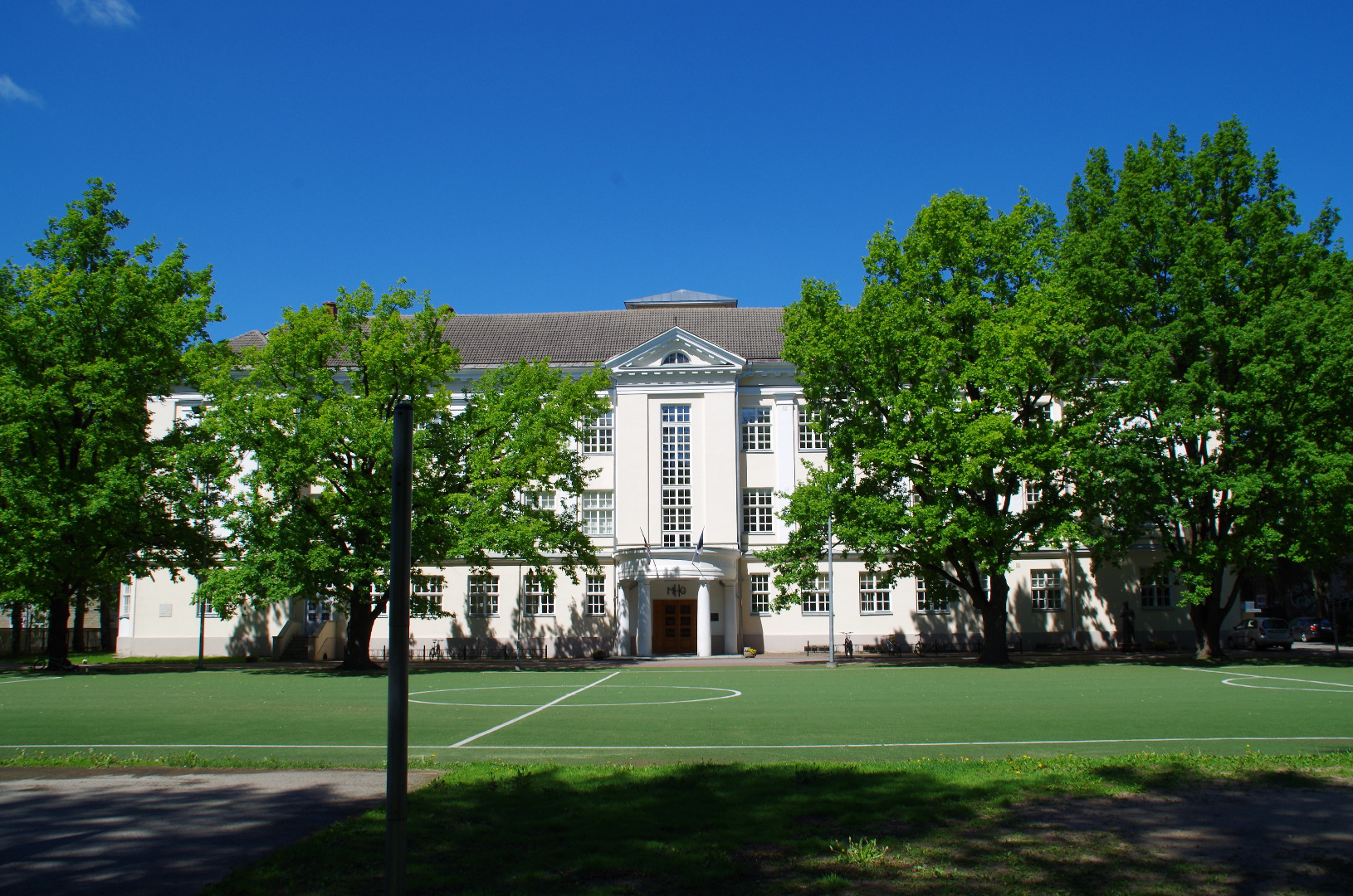 Koolimaja Tartus, eestvaade. Konkursiprojekt, arh-d G. Taucher, G. Gajanus, R. Blomstedt; lõplik projekt Georg Hellat rephoto