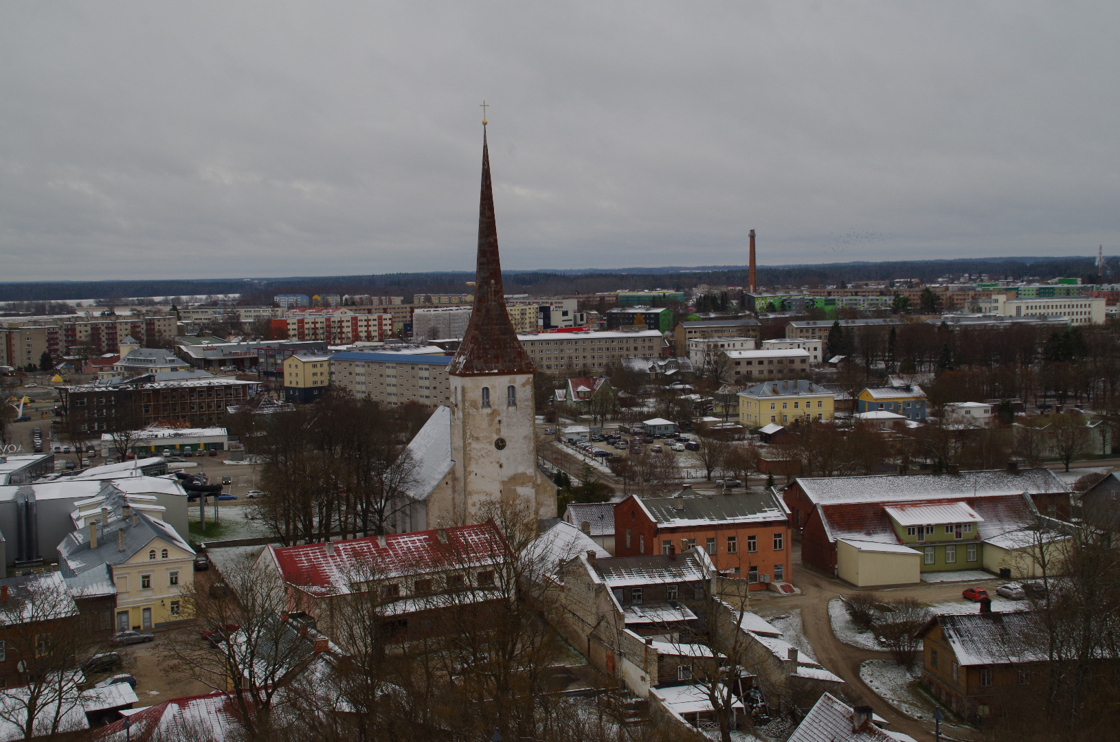 Rakvere, vaade linnusest linnale rephoto