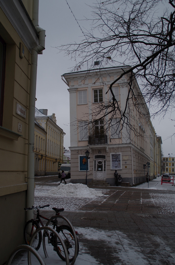 Tartu. Stone pharmacy on the square rephoto