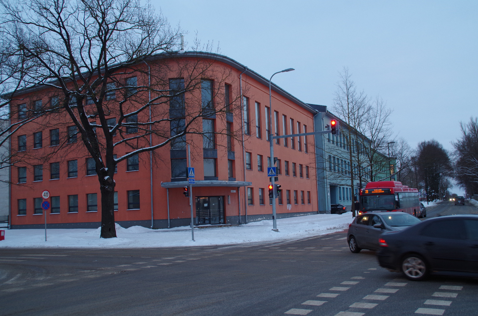 At the corner of Tartu PTK building rephoto
