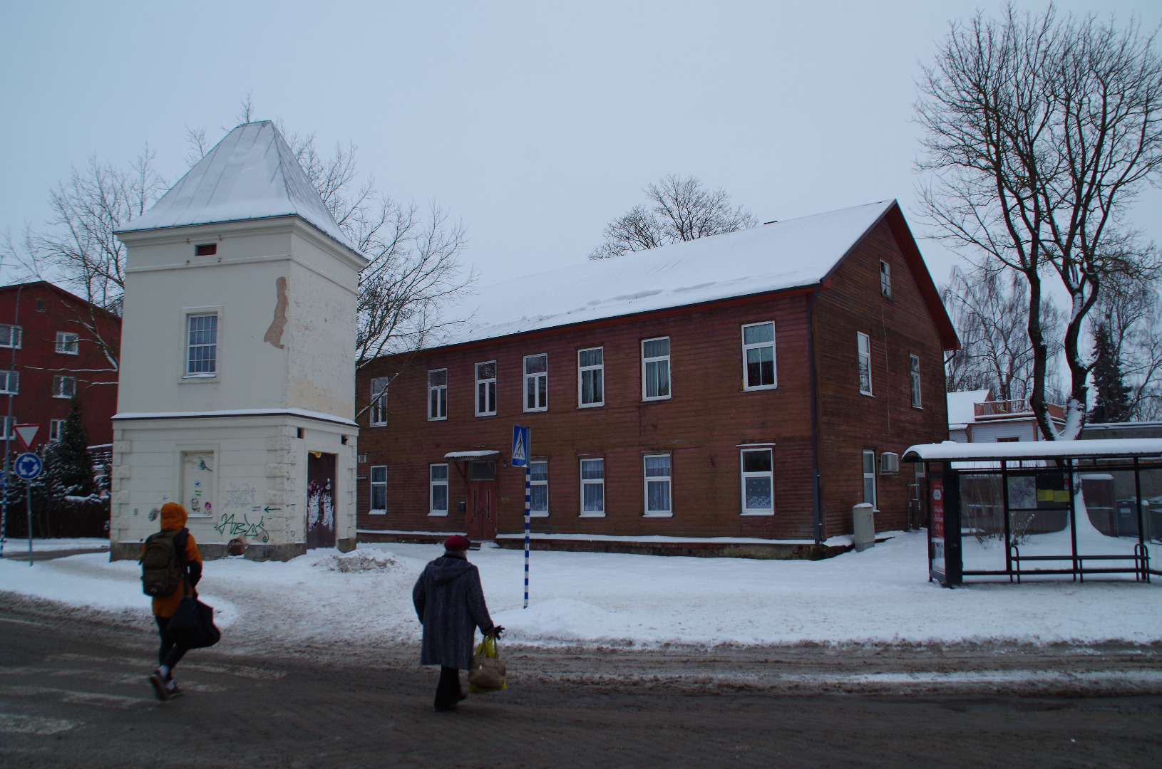 Panoramic view on the corner of Tartu J. Kuperjanov and Kastani Street rephoto