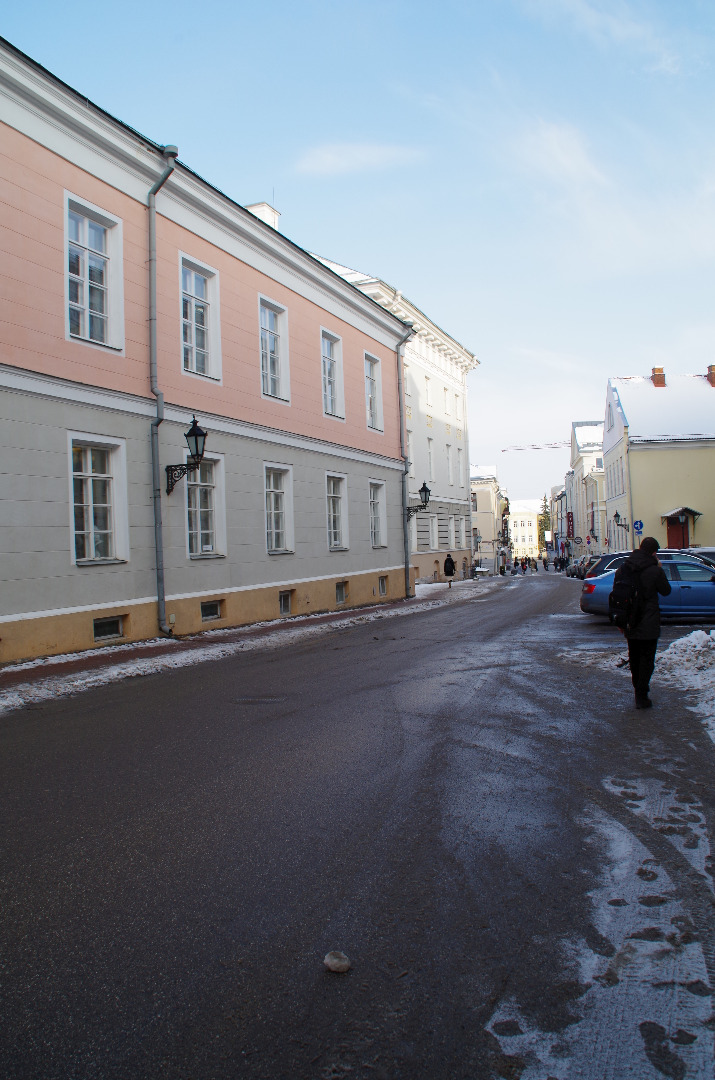 Tartu, street in the Old Town. rephoto