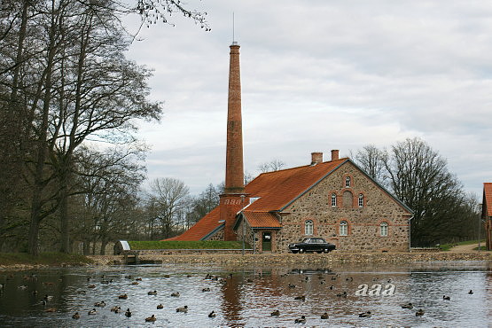 foto, Viljandimaa, Olustvere, mõisa viinavabrik, tiik, u 1920 rephoto