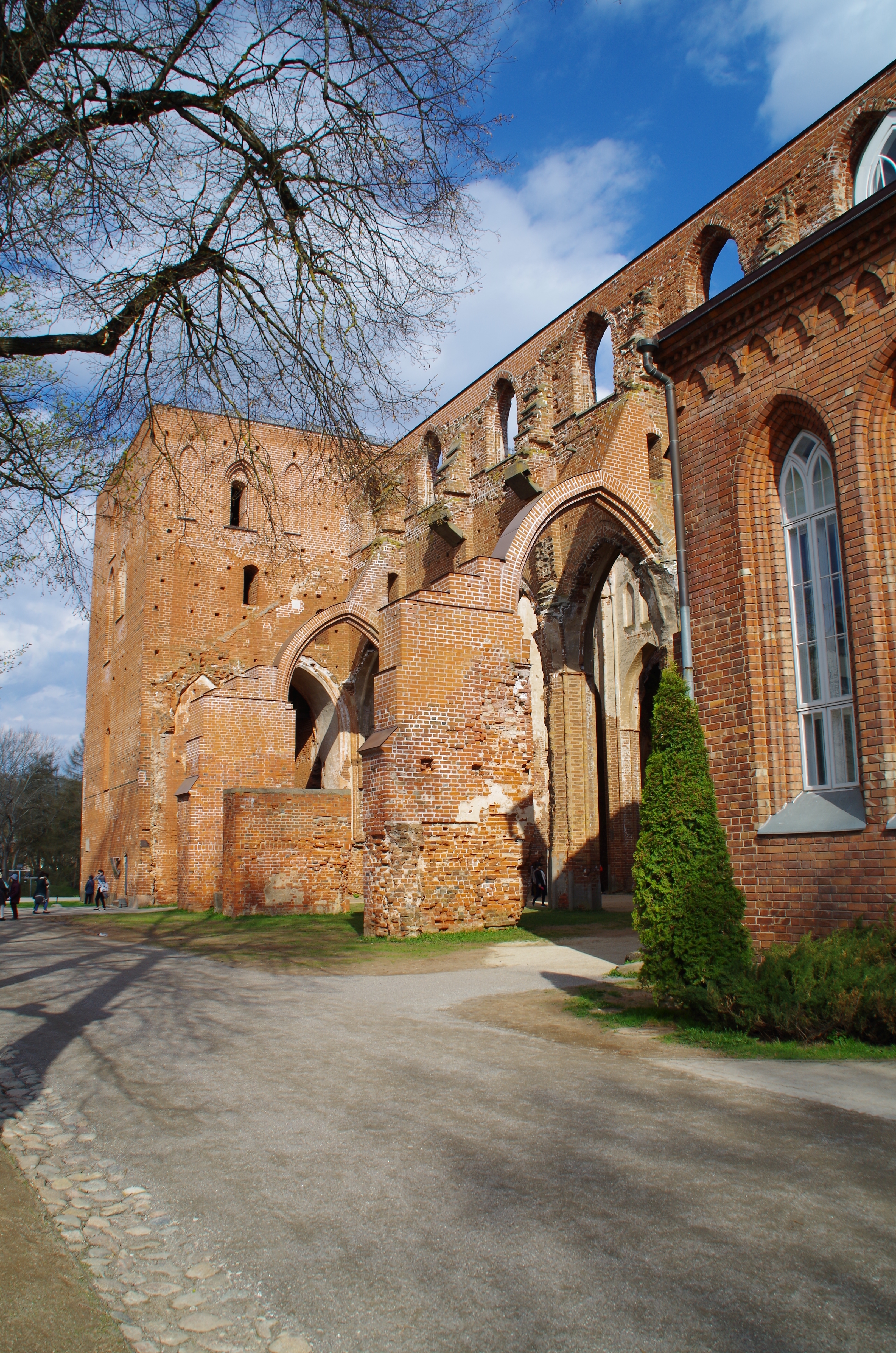 Toomkirik Tartus, vaade pikihoonele kagust. Rek Johann Wilhelm Krause rephoto