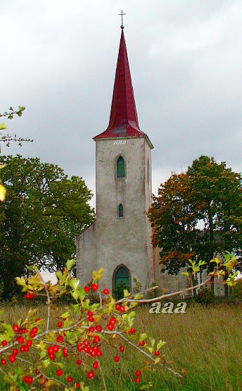 Saaremaa Jämaja Kolmainu kirik, vaade edelast rephoto