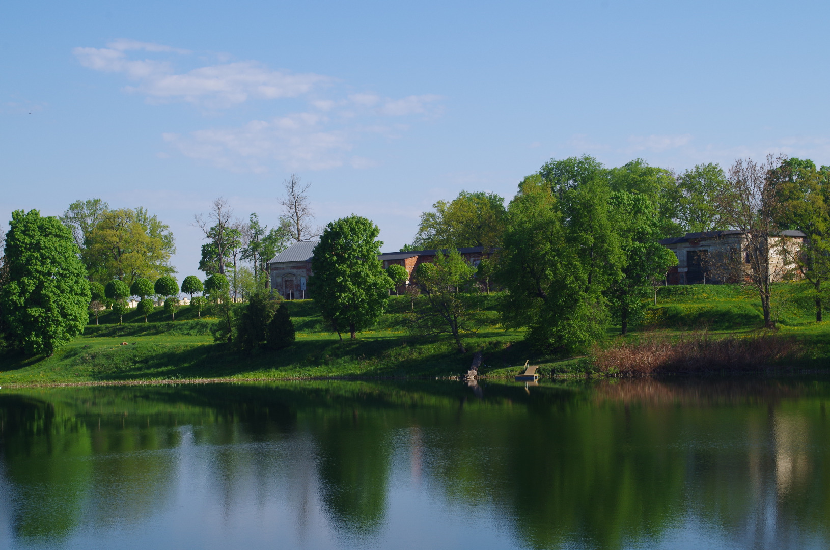 Estonian National Museum and Raadi Manor, view of the water body rephoto