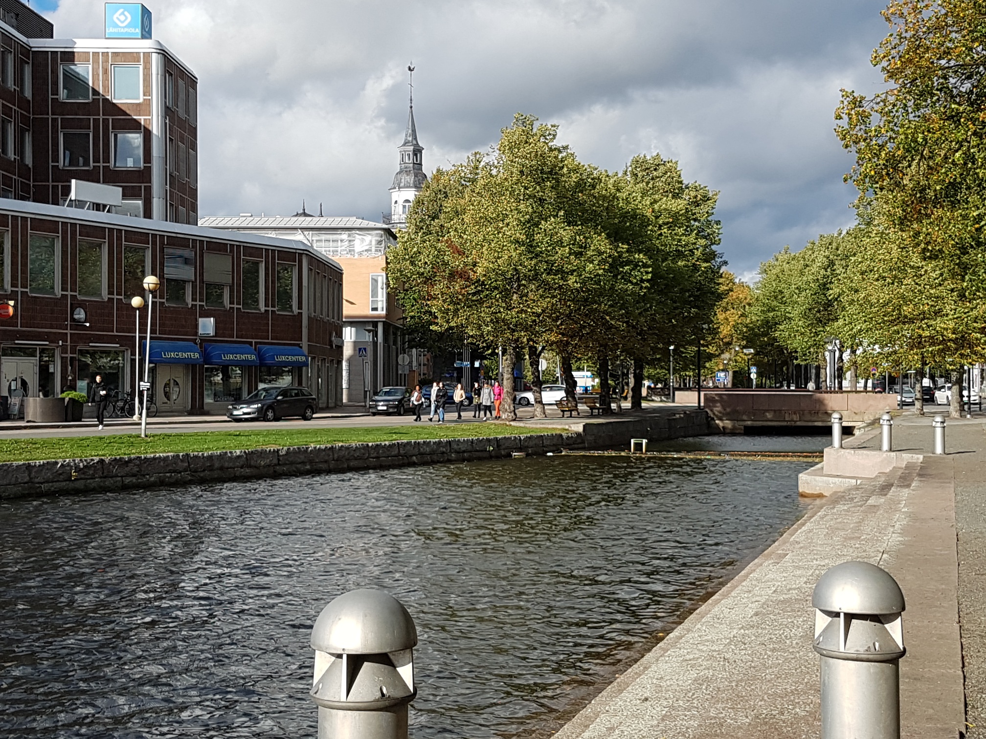 Rauma, canal complex, behind the city hall tower. rephoto