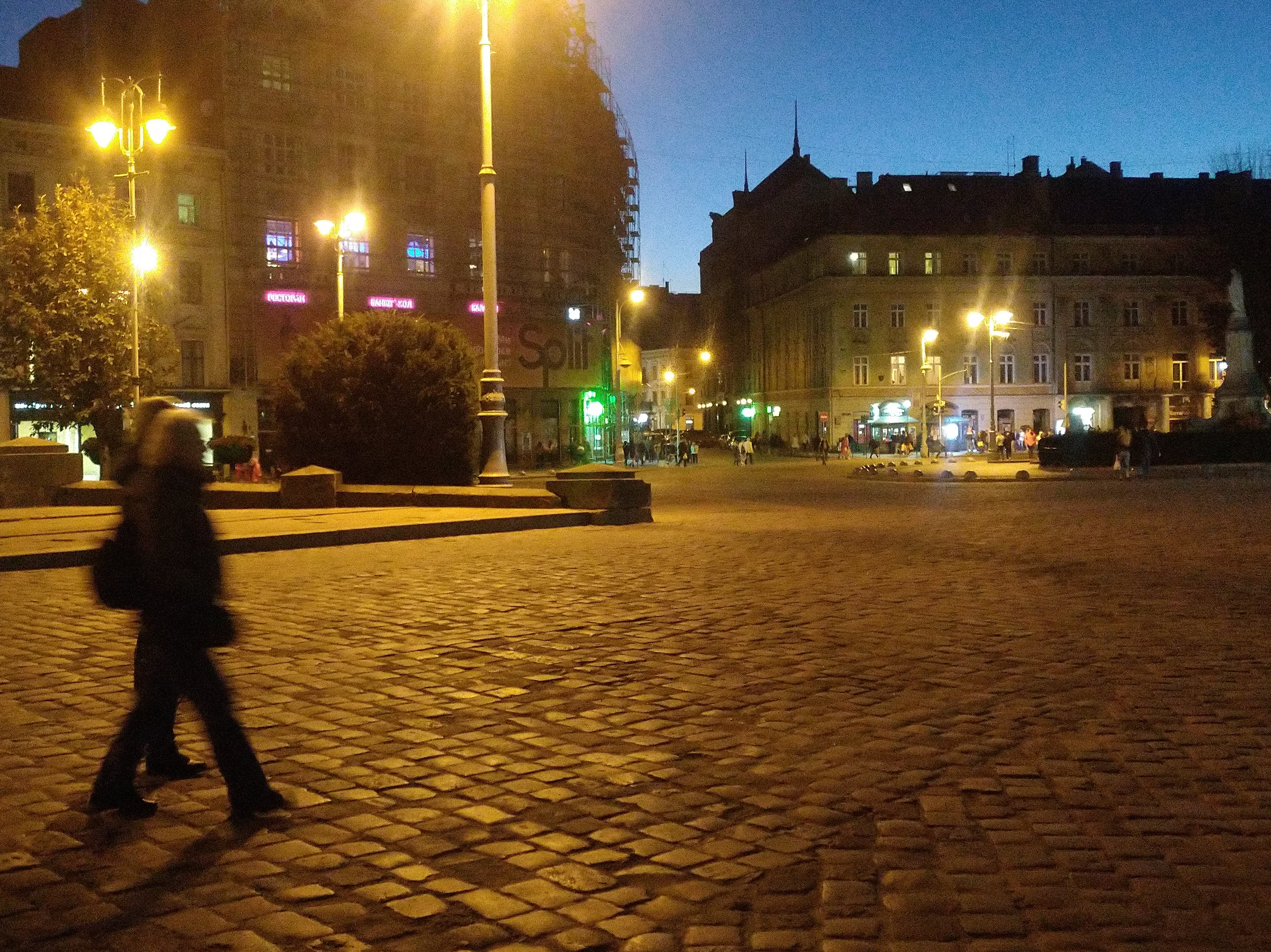 Tour of the Central Archive of History in Lvovi. Square in Lvov rephoto