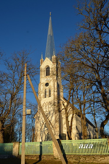 Järva-Jaani kirik, vaade läänest. Torn J.G. Mühlenhausen rephoto