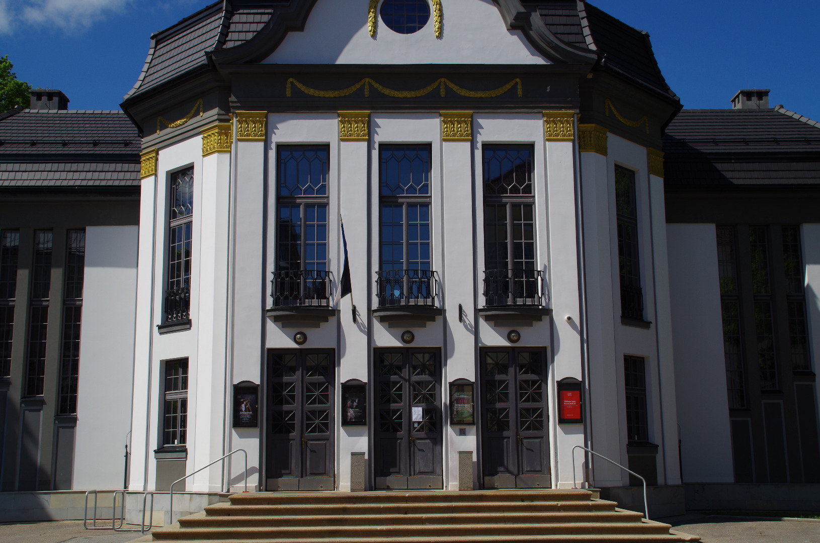 German occupation in Estonia. Cinema “Deutsche Lichtspiele” on the garden street. rephoto