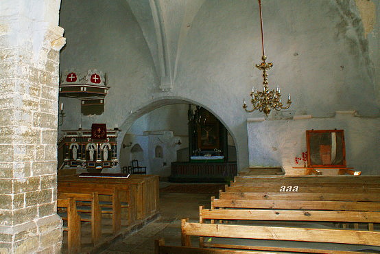 Interior view of the Church of Harju-Risti. rephoto