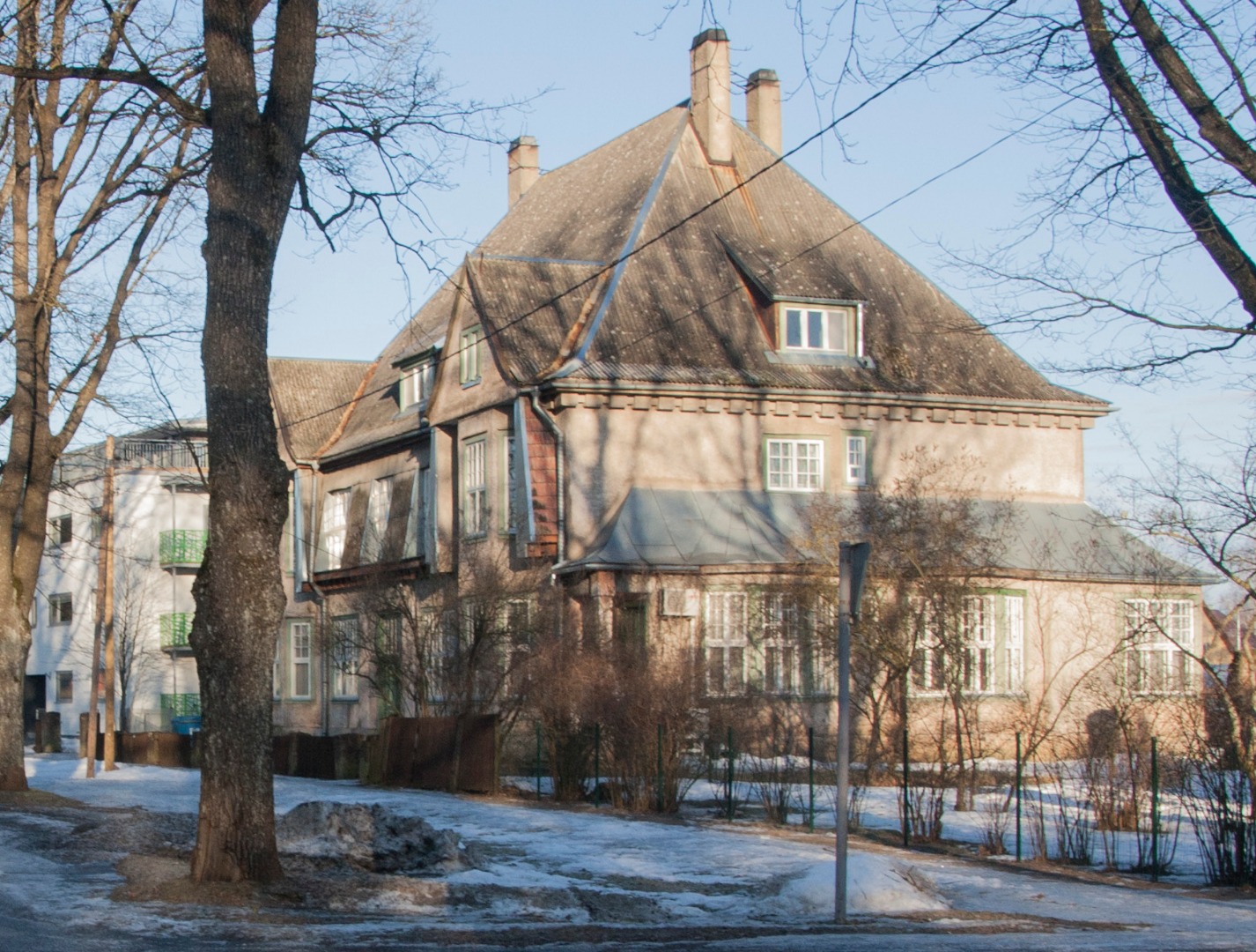 foto, Viljandi, Lembitu pst (V. Kingissepa 56, Maramaa pst 14), Peeter Rängel'i maja (hiljem lastekodu, al 1978 korterelamu), 1938, F: A. Kiisla rephoto