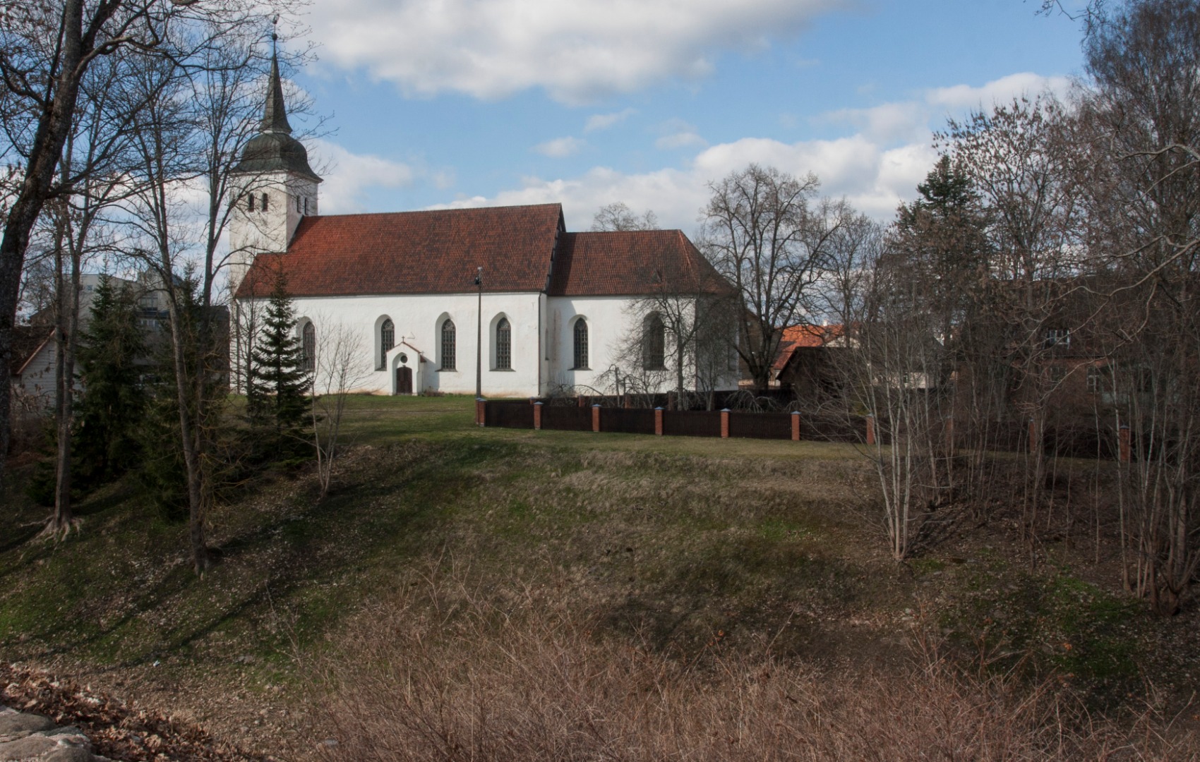 fotonegatiiv, Viljandi, Jaani kirik (vaade I Kirsimäelt) u 1920 foto J. Riet rephoto