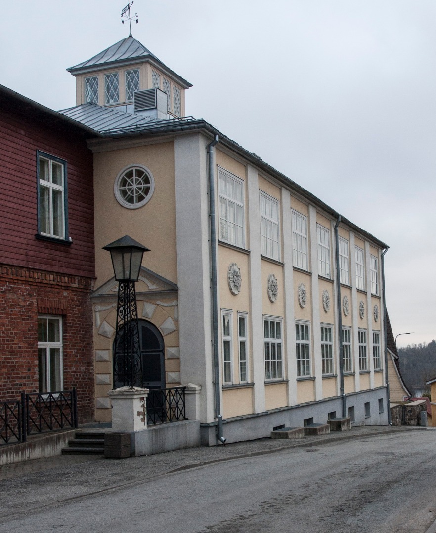 fotonegatiiv, Viljandi Eesti Haridusselts, kool, Jakobsoni tn 42 (Kõrgemäe tn tiib, ehitus 1923), u 1925, foto J. Riet rephoto