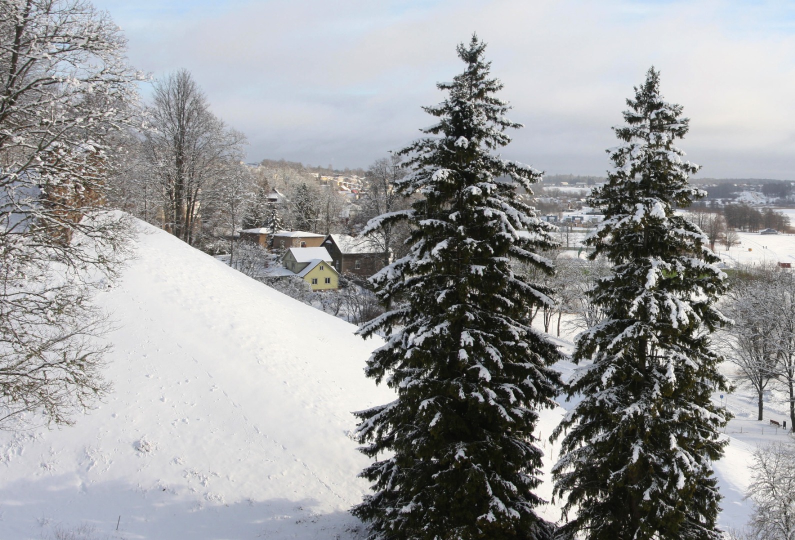 fotonegatiiv, Vaade Kaevumäelt Viljandi linnale (Kivistikule) rephoto