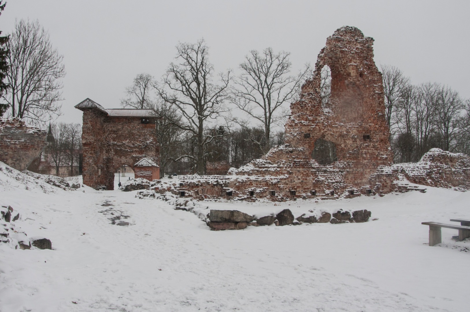 fotonegatiiv, Viljandi, Kaevumägi talvel (kaev, Suurmüür) rephoto