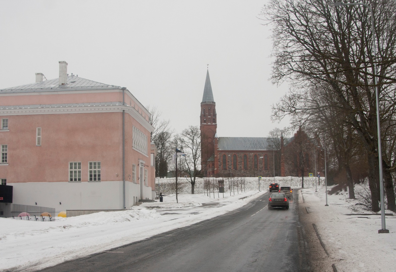 Postcard, Viljandi Paulus Church rephoto