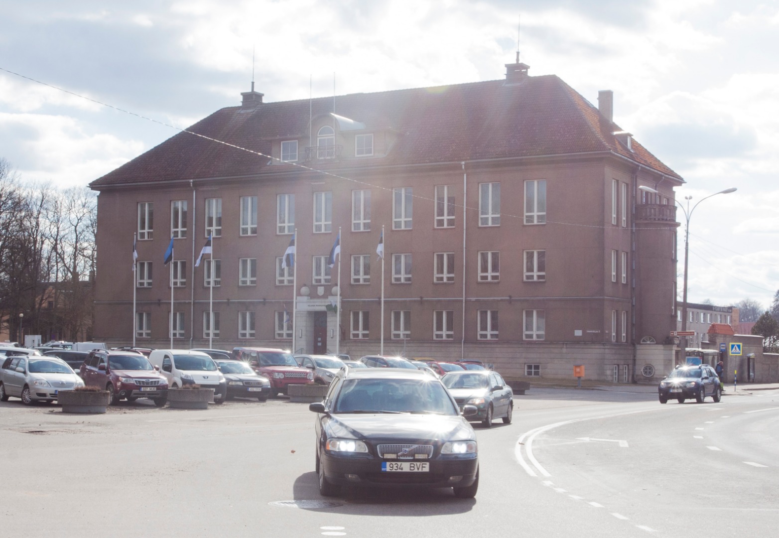 Building of the Viljandi Department of Eesti Pank, view of the building. Architect Karl Burman rephoto