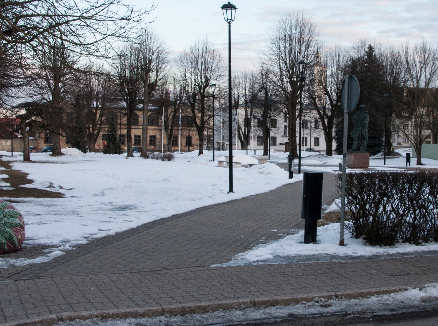 Postcard, Viljandi, city hall, raekoda, school rephoto