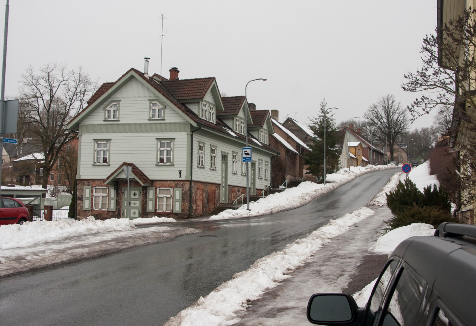 foto, Viljandi, Tartu tn, Järve tn 2 pood (kauplus) talv 1958 F H.Riet rephoto