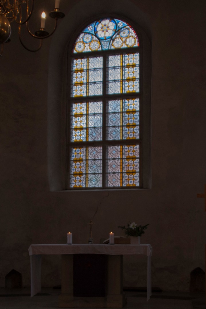 foto albumis, Viljandi, Jaani kirik, altar, u 1915, foto J. Riet rephoto