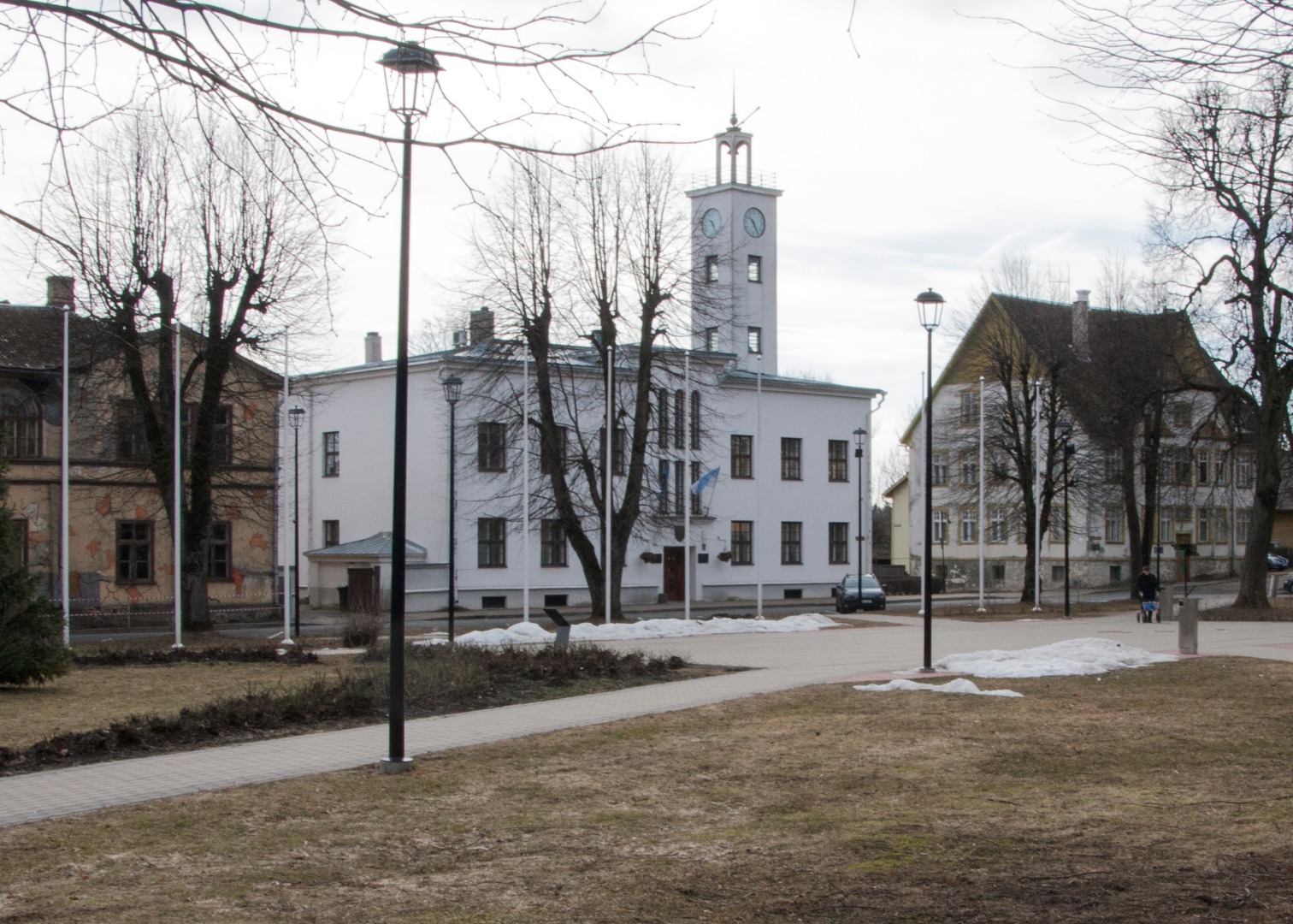 foto, Viljandi, linnaväljak, raekoda, 1963, foto E. Veliste rephoto
