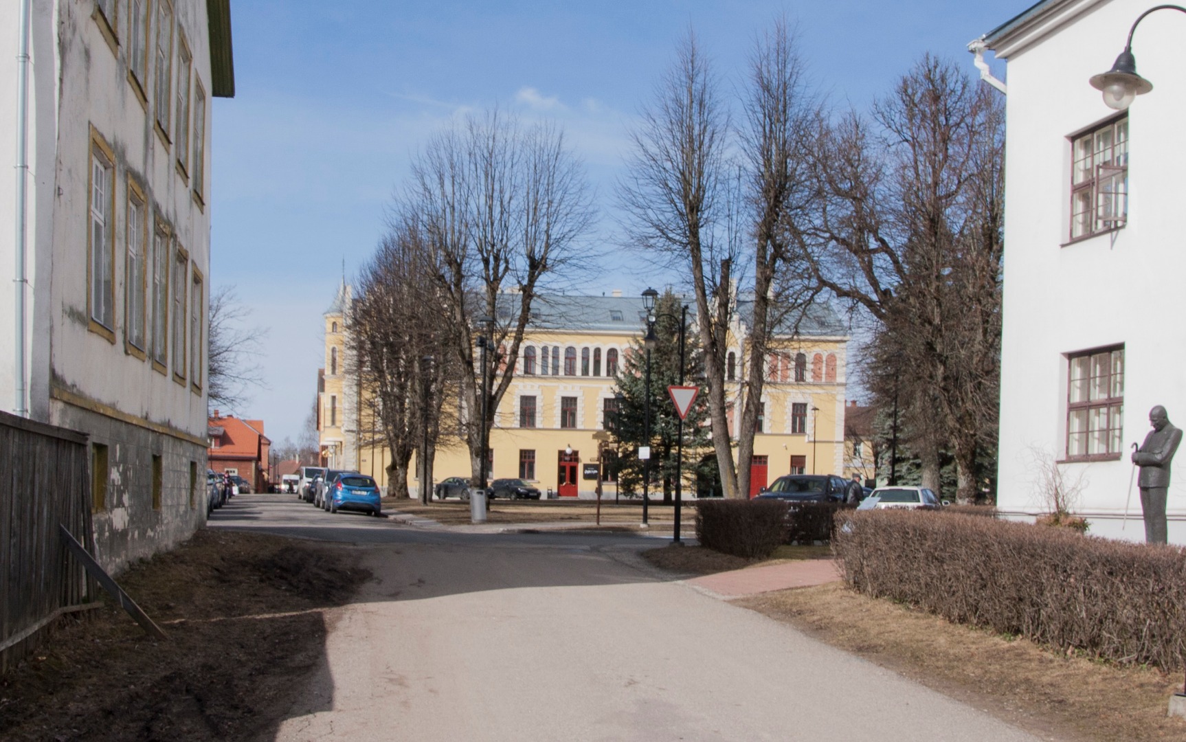 foto Viljandi Kaubandustehnikum (end. Grand Hotel) 1950 F T.Parri rephoto