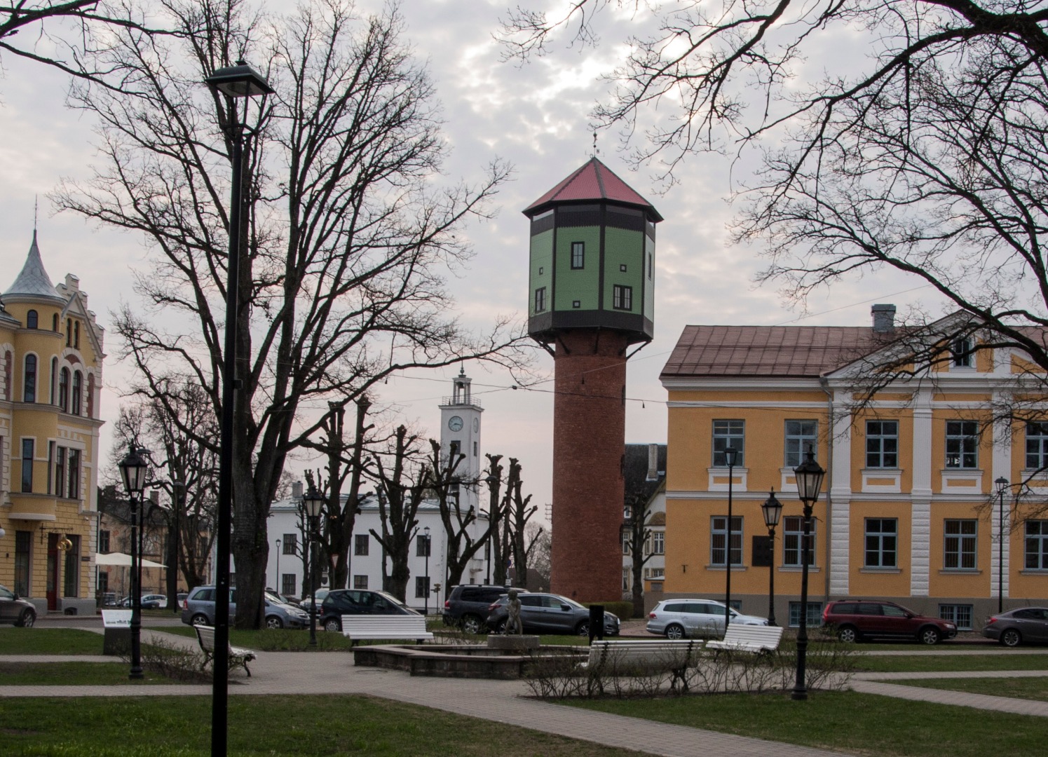 foto, Viljandi, Laidoneri plats, veetorn, 1939 rephoto