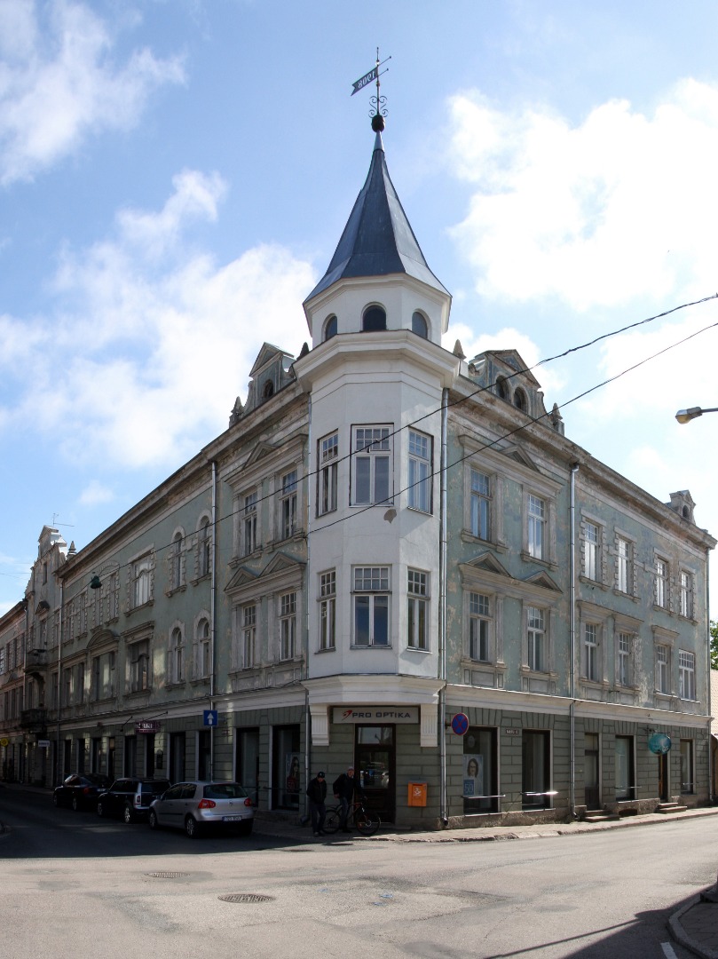 Postcard, Viljandi, Ed. Pohl House Lossi- at the corner of Tartu rephoto