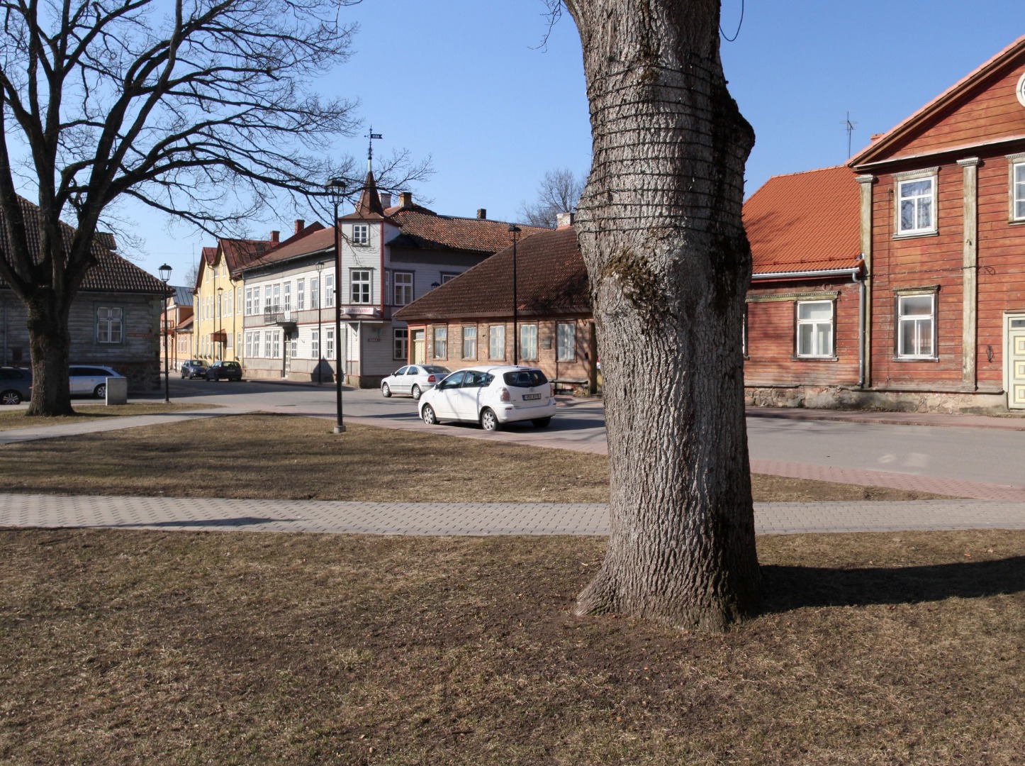 fotopostkaart, Viljandi, Lossi tn- Munga tn ristmik, torniga maja, u 1910, Verlag E. Ring (Fellin) rephoto