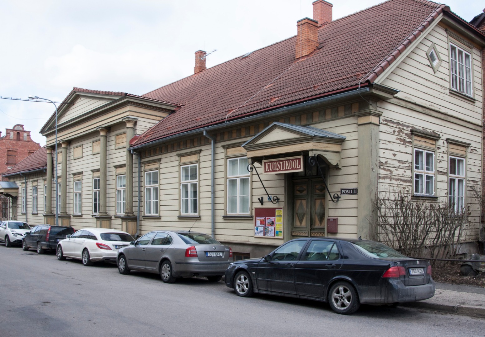 fotopostkaart, Viljandi, Posti tn 11, kasiino, I Maailmasõjas haavatud, inimesed, trummimees, 1914 rephoto