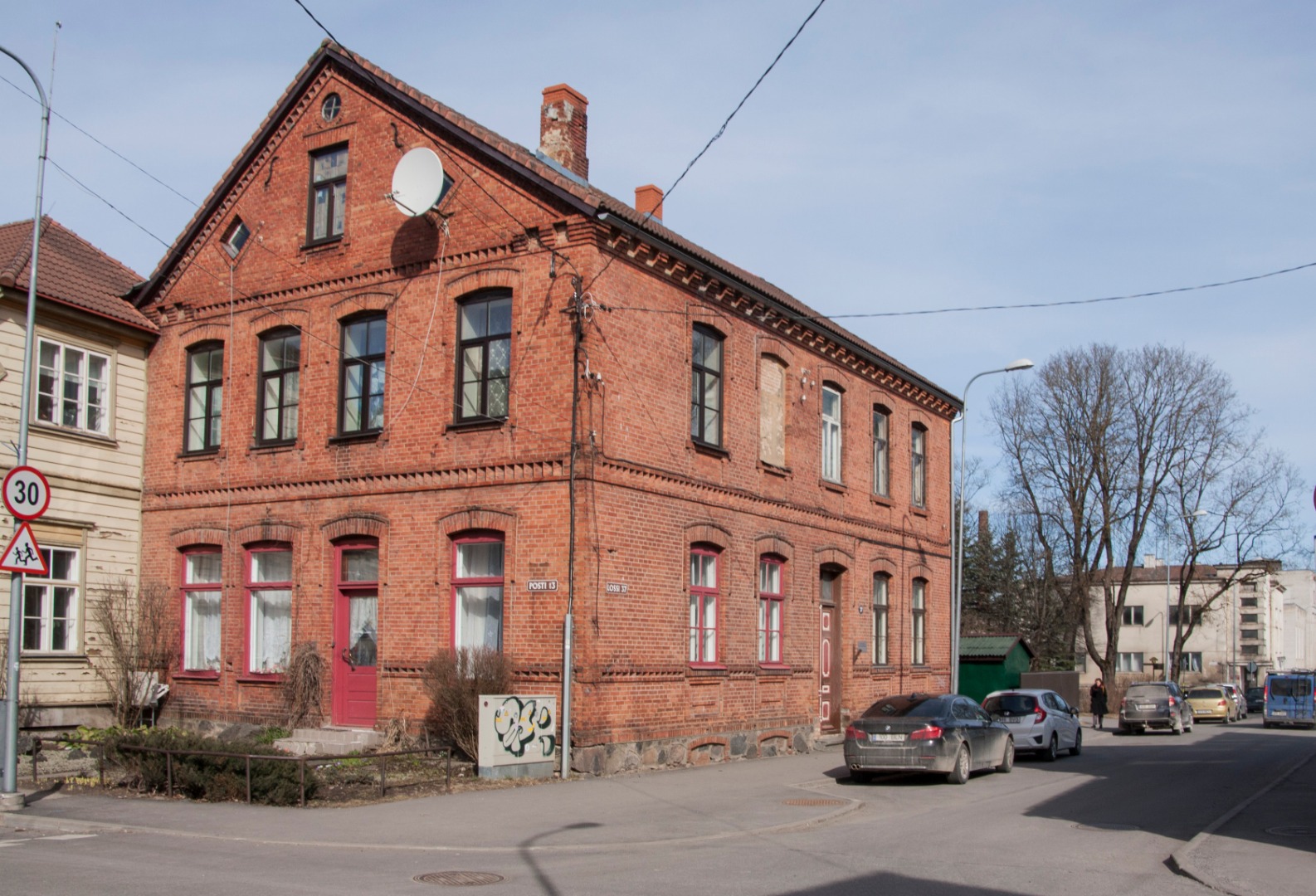 trükipostkaart, Viljandi, Lossi tn- Posti tn ristmik, hotell Park, u 1905, Verlag von J. Riet (Fellin) rephoto